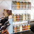 Evelots 3-Tier Spice Rack-Door/Wall Mounted-Sturdy Coated Metal-Up to 18 Bottles...