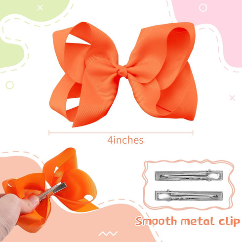 Oaoleer Hair Bows, 30 Colors 4 Inch Grosgrain Ribbon Bows Alligator Clips Hair Barrettes Hair Accessories for Girls Toddler Infants Kids Teens Chi...