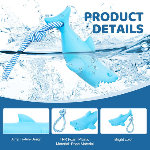 Dog Floating Toy, Dog Chew Toy for Aggressive Chewers, Pool Toy with Rope for Interactive Fetch & Play, Dog Beach Toy Set (Shark)...
