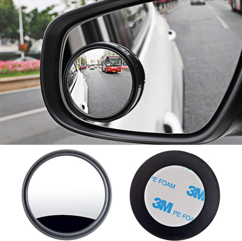 Blind Spot Mirror, 2" Round HD Glass Mirrors Convex Rear View Mirror with Wide Angle Adjustable Stick for Motorcycle ATV Car SUV and Trucks, 2PCS...