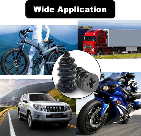 60Pcs Tire Repair Rubber Nail, Rubber Screw Tire Plugs Self-Service Vacuum Tire Repair Nail Kit Tires Quick Puncture Repair Tools for Auto Motorcy...