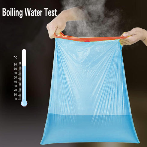 4 Gallon Trash Bag Drawstring Small Clear Trash Bags for Kitchen Bathroom Home Office 80 Count Pack of 5 Blue...