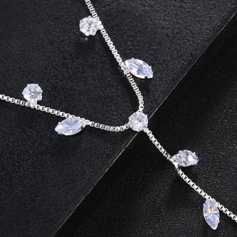 Kokoma Leaf Foot Chain Barefoot Sandals Anklet for Beach Rhinestone Anklets Crystal Ankle Bracelet for Women Lady's Beach Wedding Foot Jewelry Par...