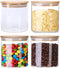 Lawei 4 Pack Glass Storage Jars with Airtight Bamboo Lids, 18.6 OZ Clear Glass Kitchen Canisters Food Storage Container for Dry Goods, Serving Tea...