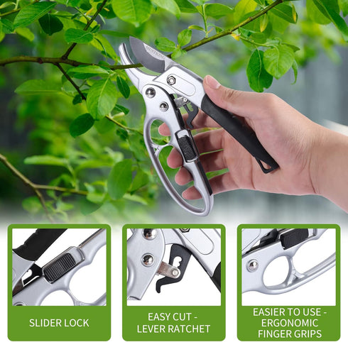 garden clippers, garden tools-pruning shears, arthritis weak hand snip, work 3 times easier, pruning shears for gardening & gardening scissors...