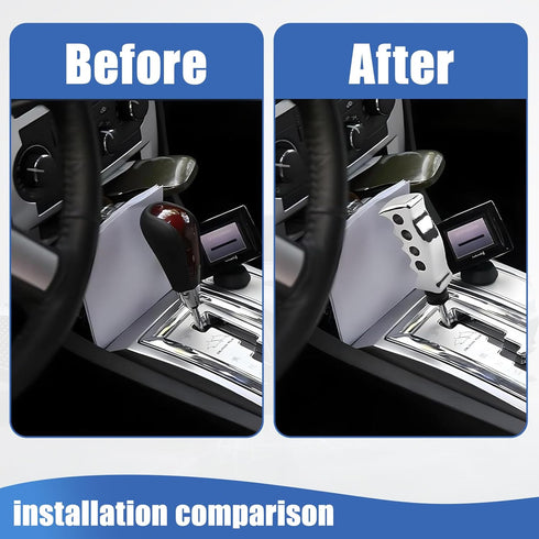 Pack-1 Car Gear Lever Shift Knob, 1.96" x 4.72" Easy-Grip Knife Handle Modified Interior Accessory, Shift Lever Kit with Mounting Adapter, Univers...