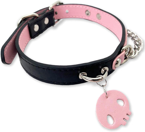 Leather Choker Collar Necklace For Women,Cute Skull Gothic Punk Rock Choker Necklace Collars...