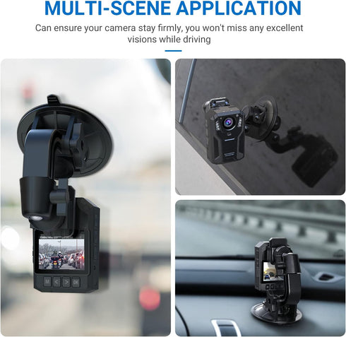 Body Camera Suction Cup Mount with Easy Remove Washable Reuable Magic Sticky Gel Pad for P100 and Widely Compatible with Other Body Camera Perfect...