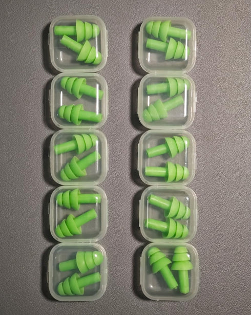 10 Pairs Noise Cancelling Ear Plugs, Premium Soft Silicone, Reusable, Waterproof, Hypoallergenic, Earplugs for Swimming, Airplanes, Concerts, Shoo...