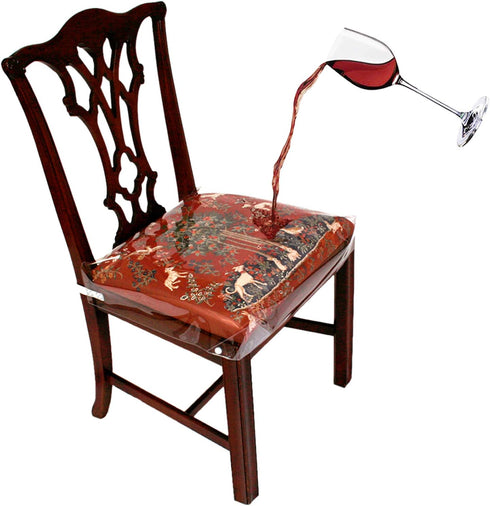 LAMINET New & Improved Deluxe Heavy-Duty Waterproof Spill Resistant Removable Crystal-Clear Plastic Adjustable Patented Chair Seat Protector - Fit...