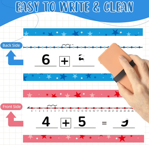 0-120 Dry Erase Number Line Board Double Sided Writable and Erasable Card Featuring 0-120 Number Line On One Side and Blank Line On The Other for ...