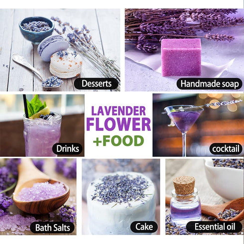 TIAN HU SHAN Dried Lavender Flower Buds, Culinary Food Grade for Baking, Fresh Fragrance, 4 Ounce, Caffeine Free Suger Free Vegan Herbal Tea, Pack...