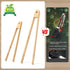 4 Pcs Bamboo Tongs Set: Wooden Tongs for Cooking, 11.8in Kitchen Long Tongs & 9.8in Toaster Tongs, Bamboo Tongs for Kitchen Salad, Bacon, Pickles,...