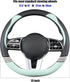 Cute Steering Wheel Cover D Shape for Girls Women Universal 15 inch,Black and Green...