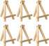 PATIKIL 5.9" Mini Wooden Easel Stand, 6 Pack Table Use Adjustable Triangle Holder for Displaying Photos, Card, Wedding, Wood Color...