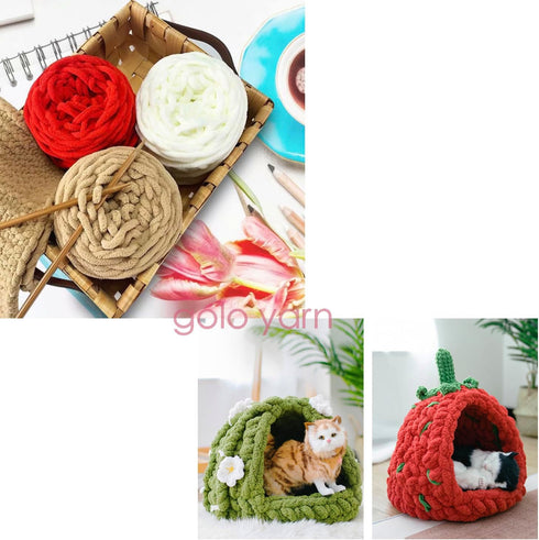 golo Chunky Chenille Yarn for Crocheting Super Bulky Chunky Yarn for Hand Knitting Blanket, Soft Chenille Yarn 20......
