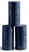 CANDWAX Large Pillar Candles 3x6 Inch – Set of 3 Unscented Dripless Dark Blue Candles, Rustic Finish for Weddings, Home Interior, Centerpieces...