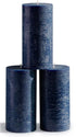 CANDWAX Large Pillar Candles 3x6 Inch – Set of 3 Unscented Dripless Dark Blue Candles, Rustic Finish for Weddings, Home Interior, Centerpieces...