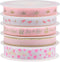 LaRibbons 5 Rolls Baby Girl Light Pink Satin Ribbon for Gift Wrapping, Craft Ribbon for Baby Shower, Birthday, Wreath, Party Decoration, 5Yards/Ro...