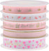 LaRibbons 5 Rolls Baby Girl Light Pink Satin Ribbon for Gift Wrapping, Craft Ribbon for Baby Shower, Birthday, Wreath, Party Decoration, 5Yards/Ro...
