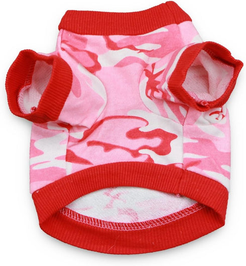 DroolingDog Small Dog T Shirt Dog Clothes Camo Dog T-Shirt for Girls, Medium, Pink...