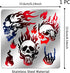 6x6 inch Metal Skull Stencil Fire Skull Pyrography Stencils Template for Halloween Wood Carving, Drawings and Woodburning, Engraving and Scrapbook...