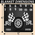 Racing Baby Monthly Milestone Blanket, Boy Racer Car Tires Black White Checkered Flag, Newborns 1 to 12 Months Unisex Include 4 Frames and 1 Headb...