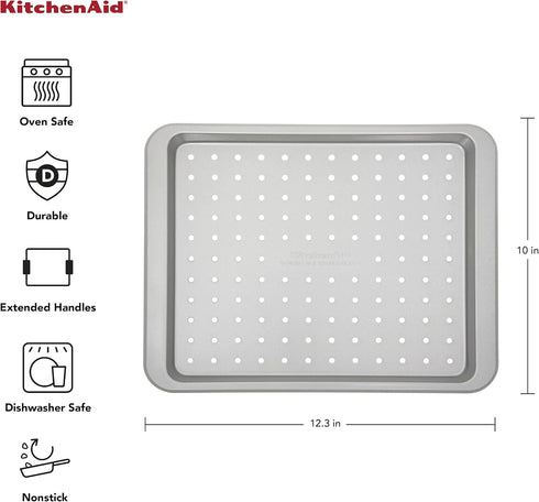 KitchenAid Countertop Oven Crisper Pan, 12.3 x 10 Inch, Silver...