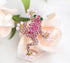 Gyn&Joy Gold Tone Rose Pink Colored Rhinestone Animal Frog Pin Brooch...