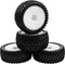 4Pack HIRCQOO OD 88mm/3.46" Front and Rear Rubber Tire Tyre & Plastic Wheel Rims 12mm Hex Hub Compatible with Redcat HPI HSP ExceedRC Kyosho Losi ...