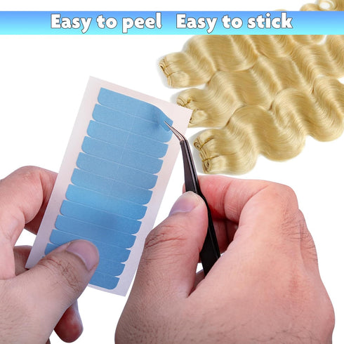 240 Pcs Hair Extension Tape in Tape Replacement Double Sided Hair Tape for Hair Extensions Wig Tape Beauty Tools with a Small Tweezers (4 x 0.8 cm...