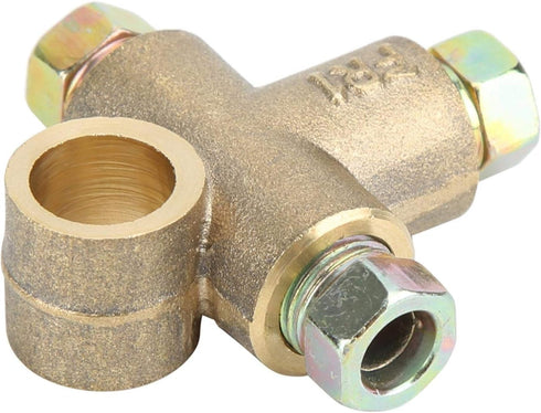 Car Brake Tee, 3/16in Pipe 10mm 3 Way T-Shape Brake Tee With 3 Male Nuts Short Union M10...