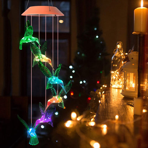JOBOSI Hummingbird Solar Decorative Mobiles Gifts, Hummingbird Wind Chimes, Gifts for Mom, Gifts for Women,Gifts for Grandma, Garden Lawn Yard Dec...