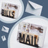 2 Pack Black Desk Mail Bill Organizer Mail Countertop Holder Hollow Mail Sorter Letter Holder Decorative Bill and Mail Holder Desk Vertical Envelo...