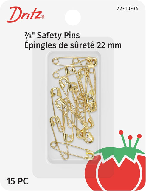 Dritz 72-10-35 Safety Pins, Brass, Size 0 (15-Count)...