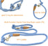 7FT Multifunctional Rope Dog Leash,Hands Free Dog Leash, Crossbody Rope Leash, Adjustable Long Leash for 2 Dogs (7ft*12mm, Airy blue)...