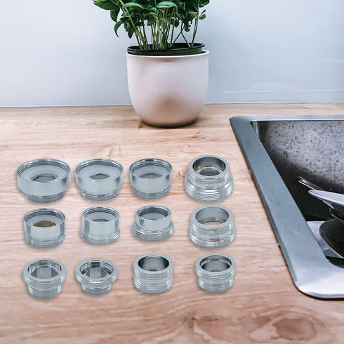 12 Pieces Faucet Adapter Kit Kitchen Aerator Adapter Male To Female,Male To Male Faucet Adapter Water Hose Adapter(Faucet Adapter Various Sizes)...