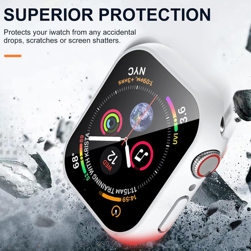 Charlam Waterproof Case Compatible with Apple Watch 41mm iWatch SE Series 8 7 with Built-in Tempered Film Screen Protector, Full Coverage Hard PC ...