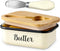 Butter Dish with Lid and Butter Curler Knife for Countertop - Unbreakable Metal Keeper Container with High-quality Double Silicone Sealing, for Ki...