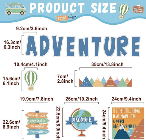 Let The Adventure Begin Motivational Bulletin Board Set for Classroom Decoration Let's Explore Themed Bulletin Cutouts Travel Map Poster Set for T...