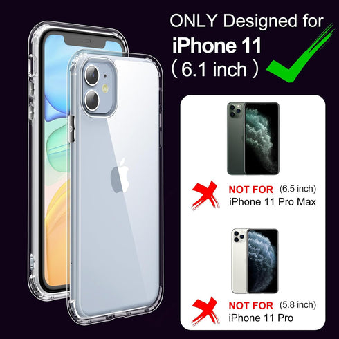 jaroco iPhone 11 Case 6.1-Inch, Non-Yellowing Shockproof Phone Bumper Cover, Anti-Scratch Clear...