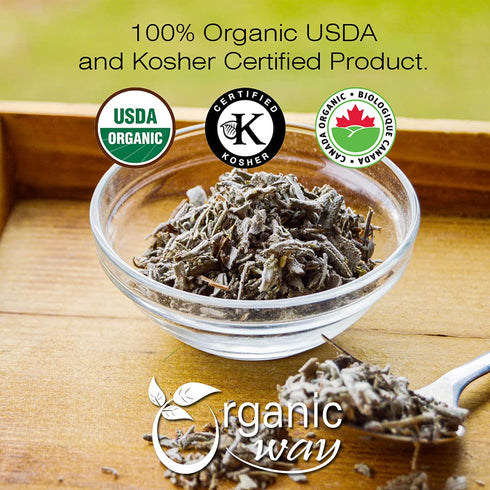 Organic Way Dried Sage Leaf Whole (Salvia officinalis) - European Wild-Harvest | Organic & Kosher Certified | Vegan, Non GMO & Gluten Free | USDA ...