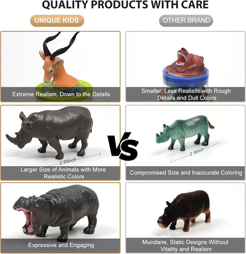 Mini Wild Animals 15-Pcs Figure Set | Realistic Sensory Tube Playset for Toddlers 3-5, Party Favors...