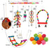 Bird Toys 17 Pcs Bird Parakeet Swing Chewing Hanging Toys Climbing Ladder Coconut Bird Cage Toys Suitable for Cockatiels,Conures,Finches,Budgie,Lo...