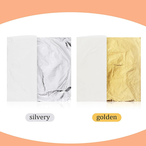 Cunhill 100 Sheets Gold Foil Paper Art Gold Foil Sheets Gilding Brush Thin Gold Leaf Sheets Gold Foil Paper Craft for Arts Painting Gilding Crafti...