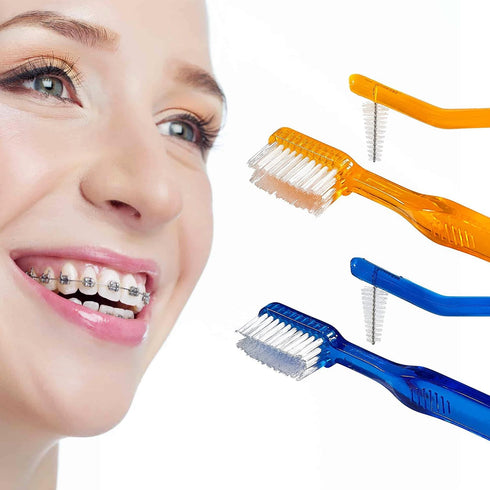 Toothbrush for Braces, Soft Head Braces Toothbrush, V Trimmed Design 2-Pack | Quick Orthodontic Cleaning | Deep Clean Braces at Home (Pack of 2)...