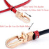 Women's Belts Skinny Patent Leather Belts Slim Waistband, Twist To Convert Worn On Both Sides, Gold Color Alloy Buckle...