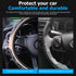 Car Steering Wheel Cover, 15 Inch Steering Wheel Protector Car Decorations for Women Men, Leather Elastic Anti-Slip Auto Kit Replacement, Car Inte...