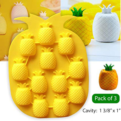 Pineapple Candy Chocolate Making Molds, Set of 3 in Yellow, Orange and Purple...