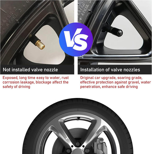 Car Tire Valve Stem Caps, 4Pcs Aluminum Alloy Air Caps Cover, Corrosion Resistant & Leak Proof Tire Valve Cap, Universal Tire Trim Accessories for...